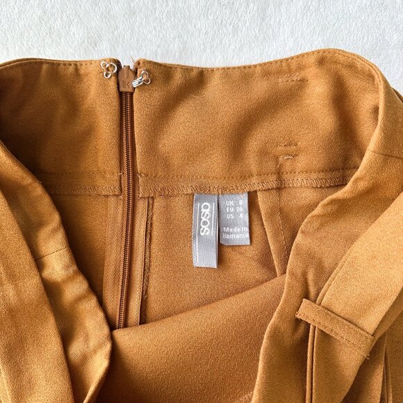 ASOS Mini Mustard Yellow Orange Gold Bow Tie Skirt - Size 4 (Small) - Picture 9 of 11